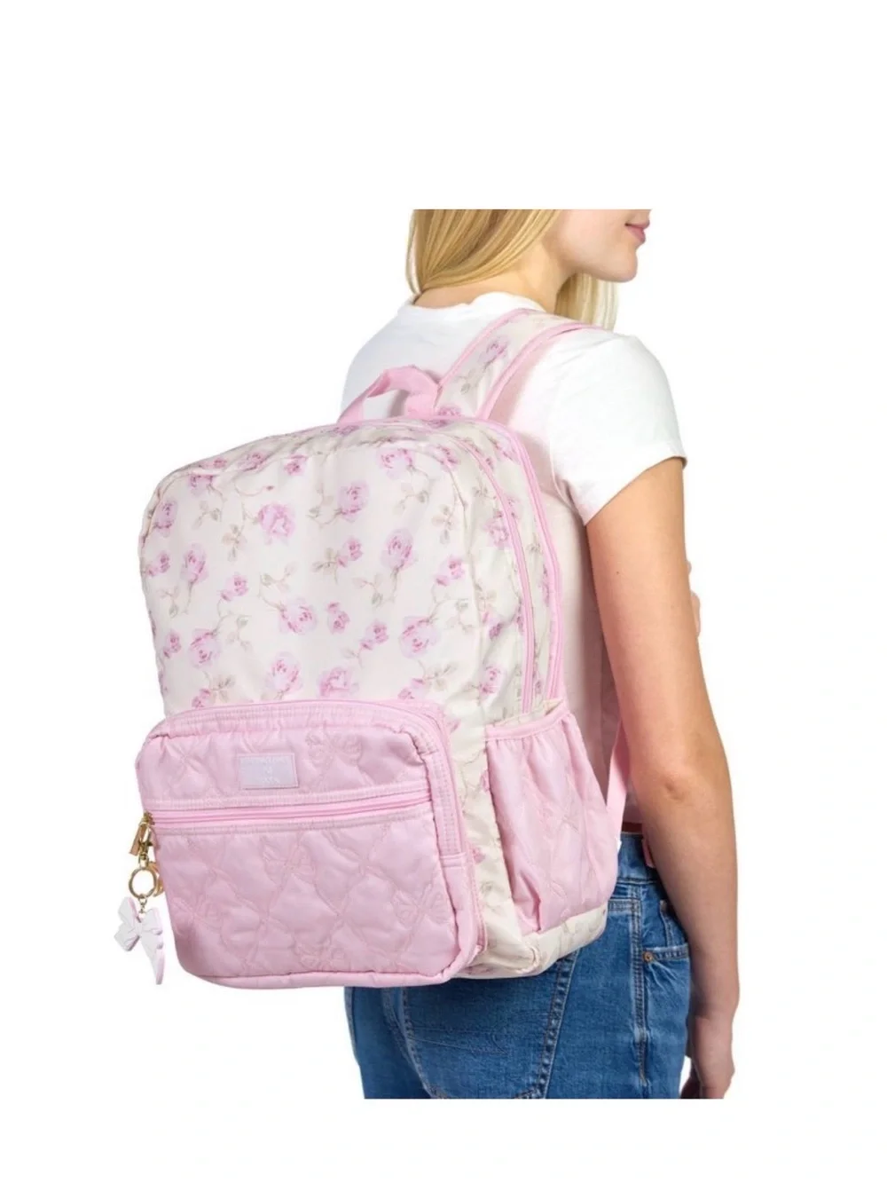 NWT LoveShackFancy x Target Yoobi Ribbon Rosa Backpack Sterling Dusk